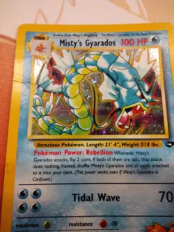 Pokemon Card Misty's Gyarados 13/132 Gym Challenge Holo Rare HP DAMAGED - Image 3