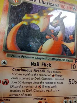 Pokemon Card Dark Charizard Holo Rare Team Rocket 4/82 HP DAMAGED - Image 3