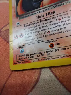 Pokemon Card Dark Charizard Holo Rare Team Rocket 4/82 HP DAMAGED - Image 4