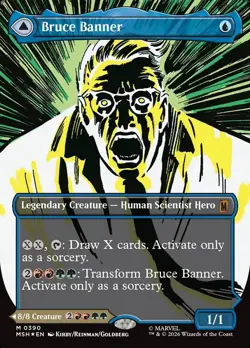 Bruce Banner / The Incredible Hulk (Borderless) 0390 Marvel Super Heroes MTG NM - Image 1