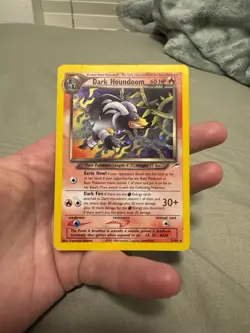 Pokemon TCG Dark Houndoom Neo Destiny Holo Rare Card 7/105 Swirl HP 🌀 - Image 2