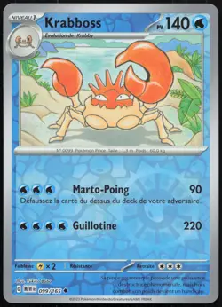 Carte Pokemon Krabboss 099/165 REVERSE Pokemon 151 Francais - Image 1