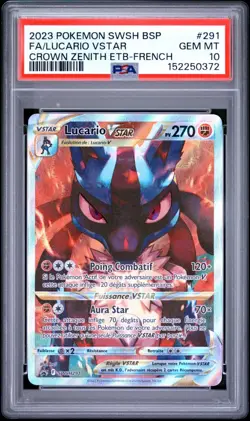 🇫🇷 LUCARIO VSTAR PSA 10 - PROMO ZENITH SUPREME SWSH291 FR Card Pokemon 🇫🇷 - Image 2