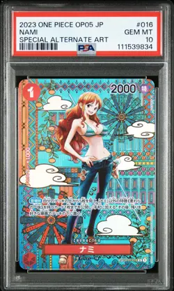 PSA 10 Nami SP OP01-016 Special Alt Alternate Art One Piece Card Japanese 2023 - Image 1