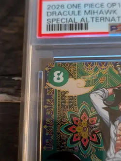 2026 ONE PIECE OP14 #030 AZURE SEA'S SEVEN DRACULE MIHAWK SP ALT ART PSA 10 - Image 5