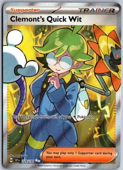 Clemont's Quick Wit 229/191 Ultra Rare Surging Sparks Pokemon NM - Image 1