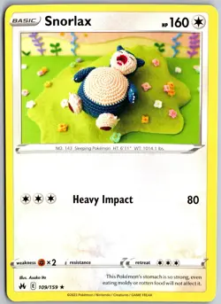 Snorlax 109/159 Rare Crown Zenith Pokemon NM - Image 1