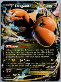 Dragonite EX 74/111 EX Rare Furious Fists Pokemon MP - Image 1