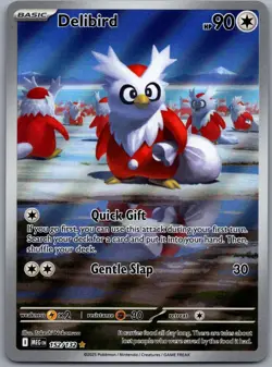 Delibird 152/132 Illustration Rare Mega Evolution Pokemon NM - Image 1