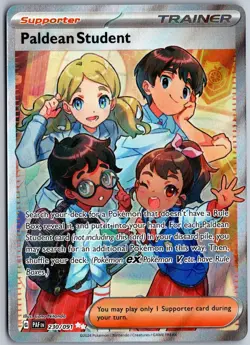 Paldean Student 230/091 Ultra Rare Paldean Fates Pokemon NM - Image 1