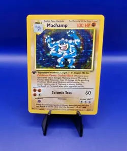 Machamp 8/102 1st Edition Base Set Holo Rare Pokemon Card WOTC Pokemon TCG LP - Image 1