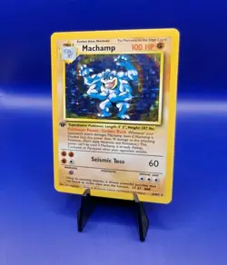 Machamp 8/102 1st Edition Base Set Holo Rare Pokemon Card WOTC Pokemon TCG LP - Image 2