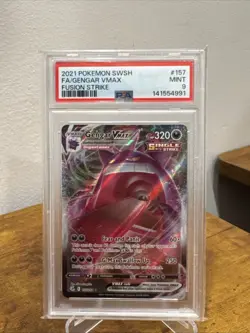 Pokemon 2021 Fusion Strike Gengar VMAX Ultra Rare Card 157/264 PSA 9 - Image 3