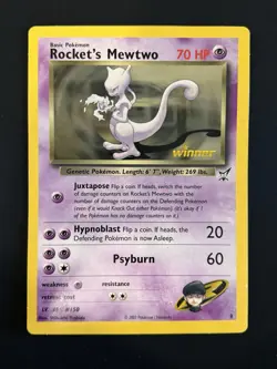 Oversized Pokemon Card 2003 Rocket's Mewtwo Jumbo Winner Promo Best Of Game - Image 1