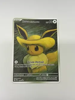 Eevee with StrawHat HP60 Gold Metal Pokemon Card-Collectible Gift Display - Image 1