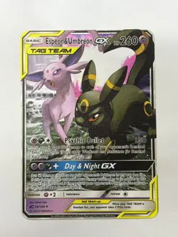 Espeon&UmbreonGX HP260 Gold Metal Pokemon Card-Collectible Gift Display - Image 1