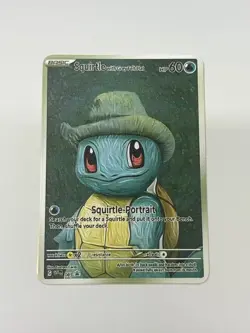 Squirtle with GreyFeltHat HP60 Gold Metal Pokemon Card-Collectible Gift Display - Image 1
