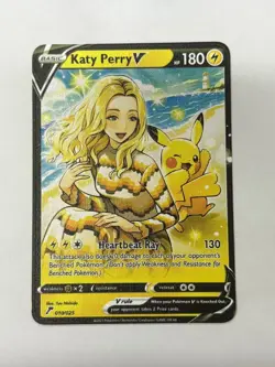 Katy PerryV HP180 Gold Metal Pokemon Card-Collectible Gift Display - Image 1