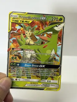 Virizion & LeafeonGX HP270 Gold Metal Pokemon Card-Collectible Gift Display - Image 3