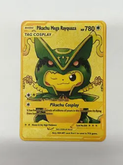 Pikachu Mega Rayquaza HP780 Gold Metal Pokemon Card-Collectible Gift Display - Image 1