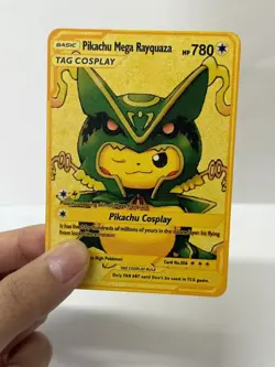 Pikachu Mega Rayquaza HP780 Gold Metal Pokemon Card-Collectible Gift Display - Image 3
