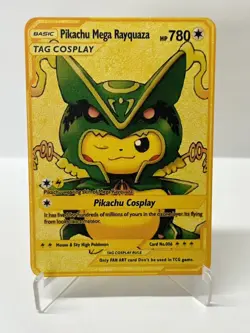Pikachu Mega Rayquaza HP780 Gold Metal Pokemon Card-Collectible Gift Display - Image 4