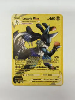 LucarioVMAX PS460 Gold Metal Pokemon Card-Collectible Gift Display - Image 1
