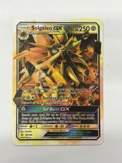 Solgaleo GX HP250 Gold Metal Pokemon Card-Collectible Gift Display - Image 1