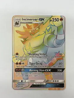 IncineroarGX HP250 147/145 Gold Metal Pokemon Card-Collectible Gift Display - Image 1