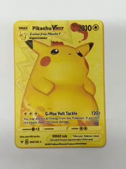 PikachuVMAX HP310 044/185 Gold Metal Pokemon Card-Collectible Gift Display - Image 1