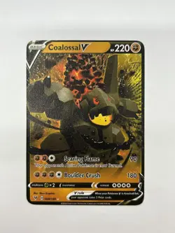CoalossalV HP220 098/185 Gold Metal Pokemon Card-Collectible Gift Display - Image 1