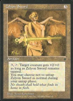 Zelyon Sword - Light Play MTG Fallen Empires - Image 1