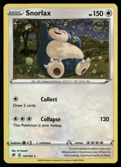 Snorlax 141/192 Rare Holo Rebel Clash Pokemon NM/M - Image 1
