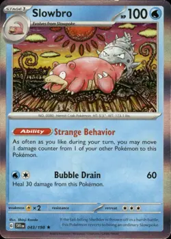 SLOWBRO 043/198 SCARLET & VIOLET RARE HOLO POKEMON SHINJI KANDA - Image 1