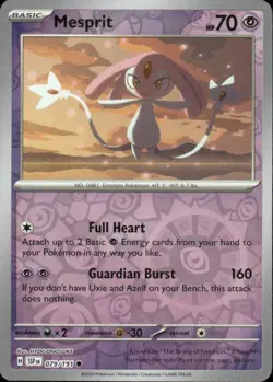 MESPRIT 079/191 SURGING SPARKS COMMON REVERSE HOLO POKEMON - Image 1