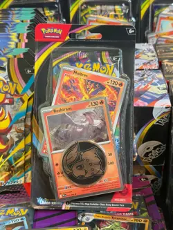 Pokemon Chaos Rising Single Pack Blister Reshiram Moltres Coin Promo Sealed Pack - Image 1