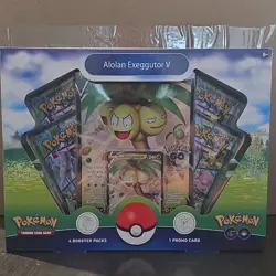 Pokemon TCG Pokemon GO Alolan Exeggutor V Collection Box 4 Packs + Promo - Image 1