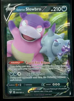 Pokemon GALARIAN SLOWBRO V 099/189 Darkness Ablaze - ULTRA RARE HOLO - MINT - Image 1