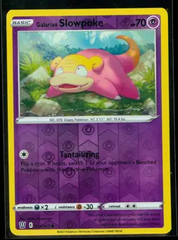 Pokemon GALARIAN SLOWPOKE 054/163 Battle Styles - Rev Holo - - MINT - Image 1