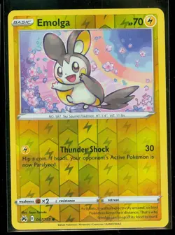 Pokemon EMOLGA 047/159 - Crown Zenith - Rev Holo - - MINT - Image 1