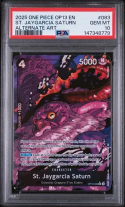 PSA 10 2025 St Jaygarcia Saturn One Piece Carrying On His Will OP13-083 Alt Art - Image 1