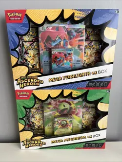 Pokemon Ascended Heroes Ex Box Set of 2 New Sealed, Mega Feraligatr & Meganium - Image 1