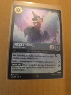 #225 Mickey Mouse Playful Sorcerer FOIL Lorcana Illumineer's Quest Deep Trouble - Image 1