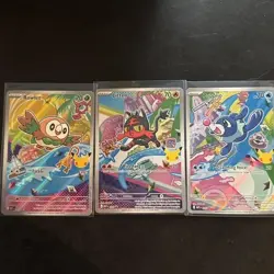 Pokemon TCG First Partner Illustration Collection Series 1 Gen 7 Alola Starters - Image 1