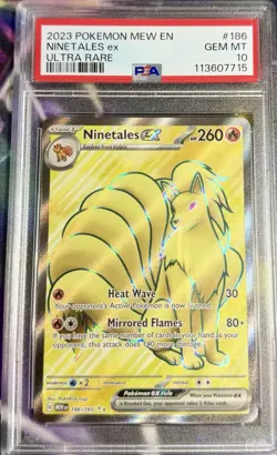 2023 Pokemon Mew en Ninetales EX Ultra Rare Card #186 PSA 10 - Image 1