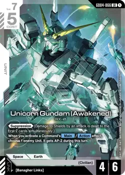 GUNDAM CARD GAME GD04-066 LR - UNICORN GUNDAM (AWAKENED) - FOIL - PHANTOM ARIA - Image 1
