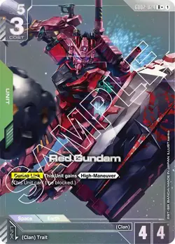 GUNDAM CARD GAME GD02-024 R+ RED GUNDAM - FOIL - GD02 DUAL IMPACT - Image 1