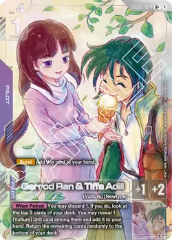 GUNDAM CARD GAME GD02-094 R+ GARROD RAN & TIFFA ADILL - FOIL - GD02 - Image 1
