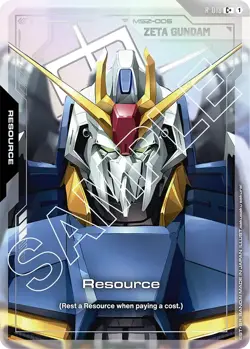 Gundam Card Game GD02 - FOIL ZETA GUNDAM RESOURCE CARD (R-018 C+) - Image 1