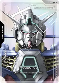 GUNDAM CARD GAME RESOURCE CARD - GUNDAM AGE-1 NORMAL R-012 C+ FOIL - GD02 - Image 1